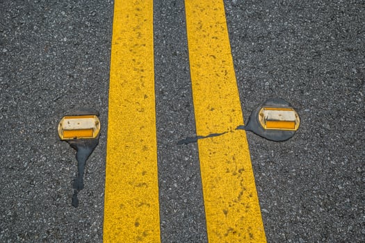 Street lane reflectors photo