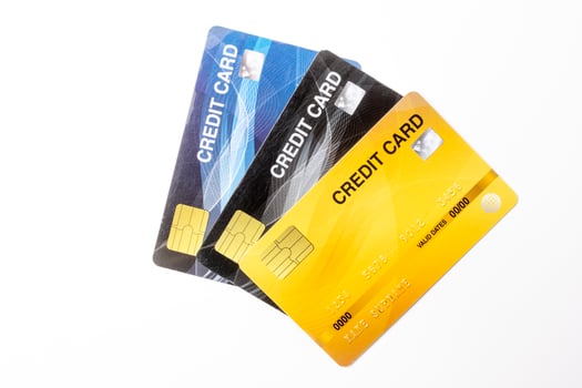 credit card over white background photo