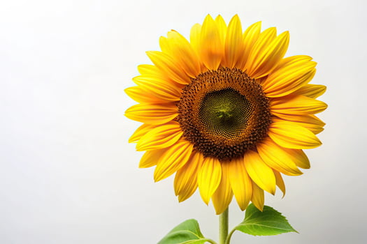 A vibrant sunflower on a white background photo