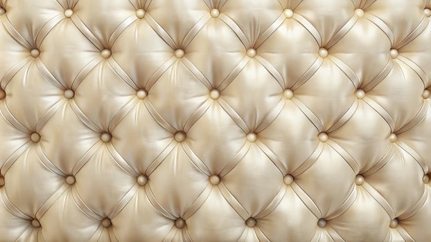Elegant diamond patterned tufted upholstery in creamy hue photo