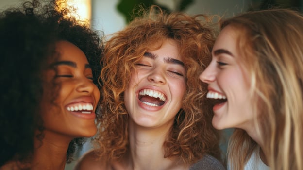 Candid moments of friends laughing together. Best friends enjoying time together outdoors photo