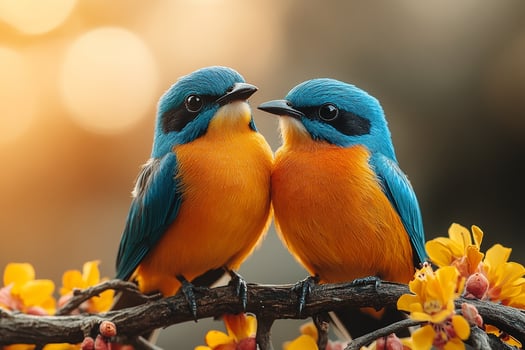 Tow Bee-Eater love in the beautiful background photo