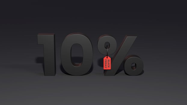 Black Friday 10 Percent Discount With Black Background photo