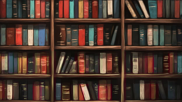 A book shelf with many books on it photo