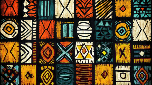 A colorful african pattern with many different designs photo