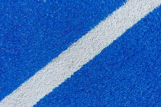 Line of a blue synthetic grass paddle tennis court photo
