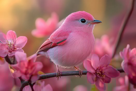 Pink Robin love in the beautiful background photo