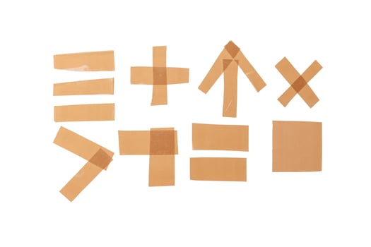 collection of various adhesive tape pieces on white background photo