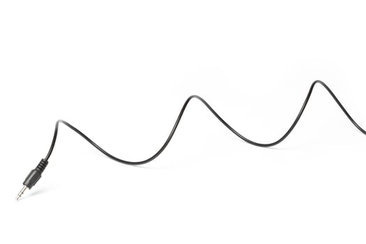 Black aux wire isolated on white photo