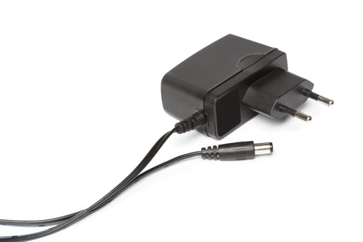 Electric power adapter isolated on white background photo