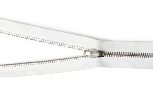 Zipper on white background photo