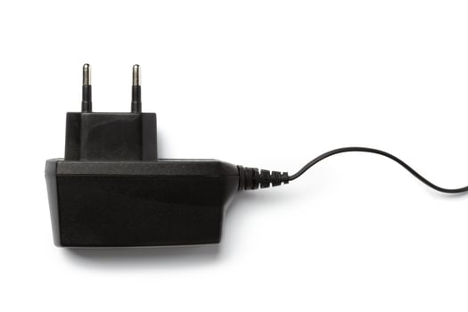 Electric power adapter isolated on white background photo