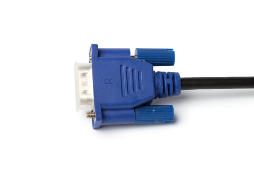 VGA tech pc input cable connector isolated on white background photo
