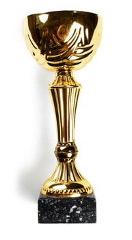golden cup isolated on black photo