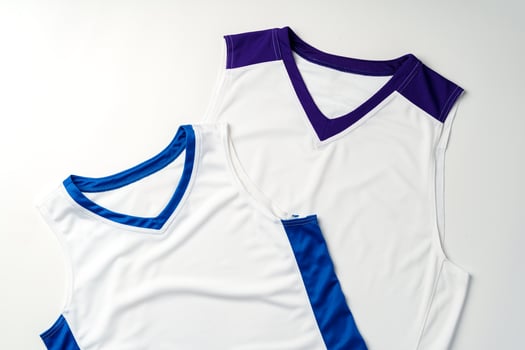 Basketball uniform on white background top view photo