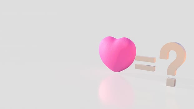 The pink Heart and question mark for love concept 3d rendering. photo