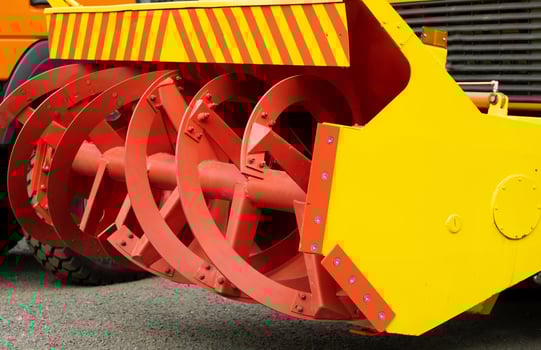 A close-up of the new snow removal device. Snow removal device photo