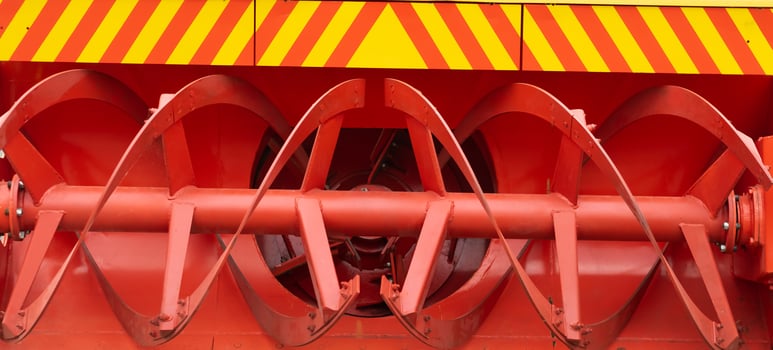 A close-up of the new snow removal device. Snow removal device photo