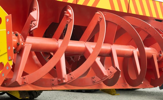 A close-up of the new snow removal device. Snow removal device photo
