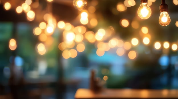 A group of light bulbs hanging from the ceiling photo