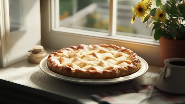 A pie on a plate photo