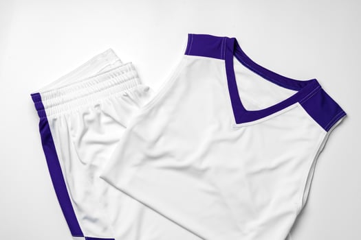 Basketball uniform on white background top view photo