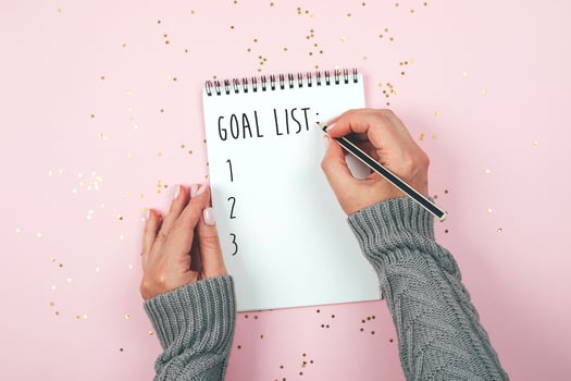 Back to life, goal list concept. photo