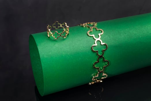 Bracelets. Women's jewelry on a dark background. Metal products. Fashion. photo
