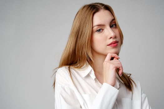 Concerned Young Woman deep in thought or contemplation photo