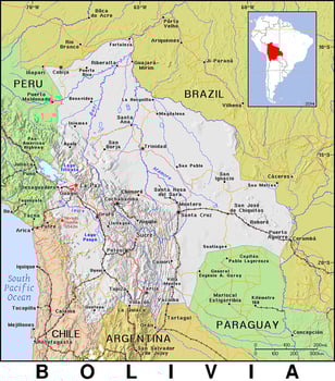 Map of bolivia photo