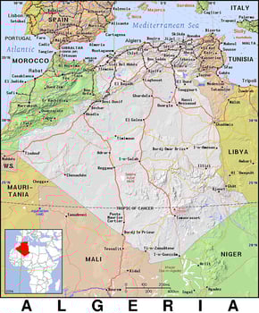 A map of algeria with the capital photo