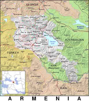 A map of the country of Armenia photo