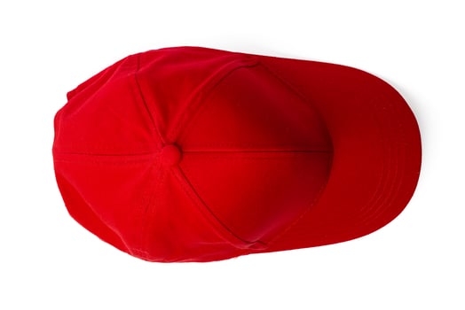 Red Baseball Cap on White Background photo