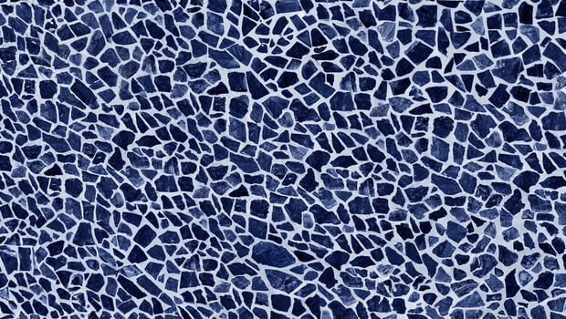 Seamless Blue Stone Mosaic Pattern with Irregular Shapes photo