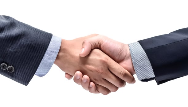 handshake for teamwork of business merger and acquisition photo