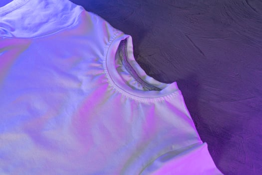 White color unisex t-shirt in neon light photo