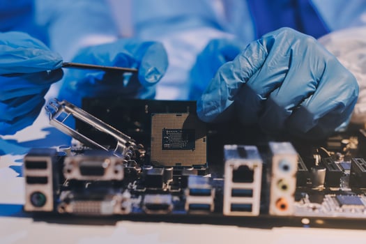 Electronics technician, electronic engineering electronic repair, electronics measuring and testing, repair and maintenance concepts. photo