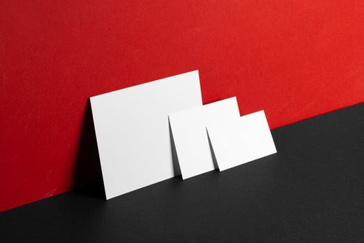 Business id cards mock up on paper background photo