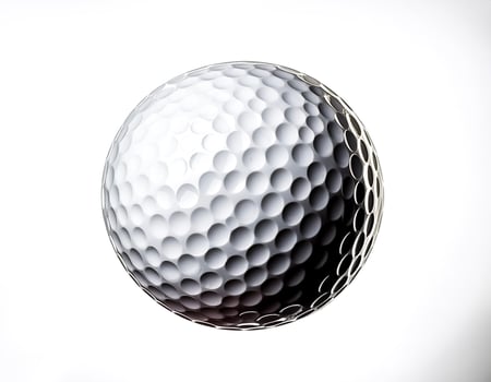 Golf ball isolated on white background photo