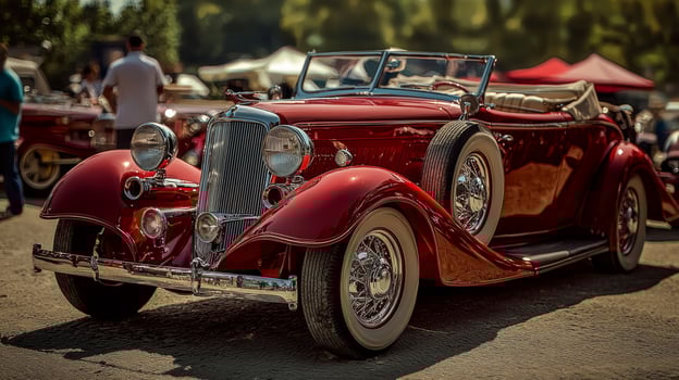 Vintage cars and classic automobile show. Parade of retro luxury classic old cars photo