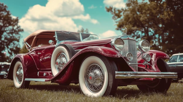 Vintage cars and classic automobile show. Parade of retro luxury classic old cars photo