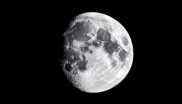 Closeup shot of the moon isolated on a black background photo
