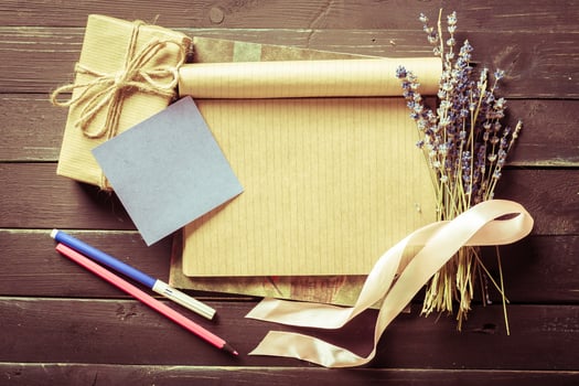 The workplace traveler. The blank notebook. photo