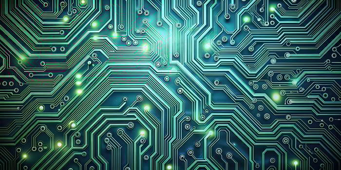Depth of Field seamless background with a circuit board pattern photo