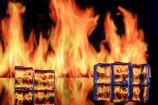 symbolizing the paradox of fire and ice photo