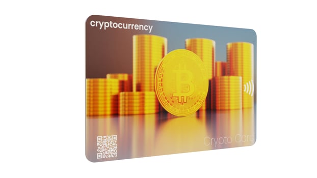 Gold Bitcoin Card With White Background photo