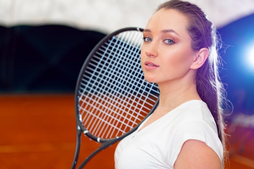 Portrait of a woman professional tennis player photo