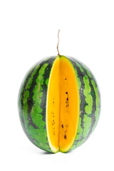 yellow watermelon on white background photo