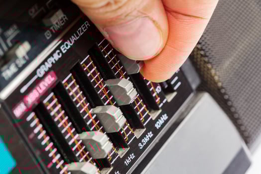 Vintage audio stereo. close up photo