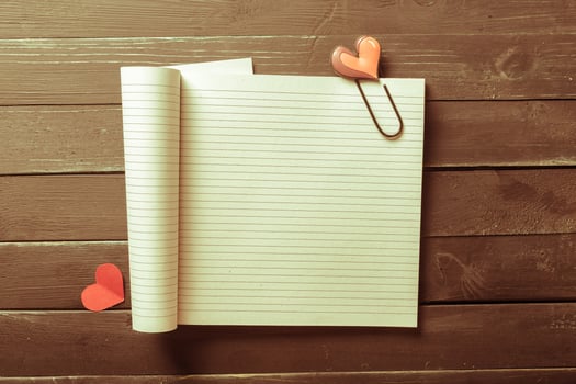 The workplace traveler. The blank notebook. photo